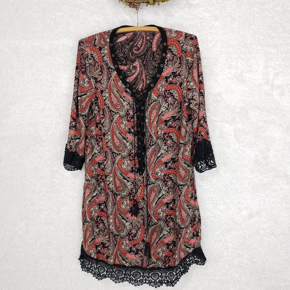 Miss Me Boho Crochet Hem Dress